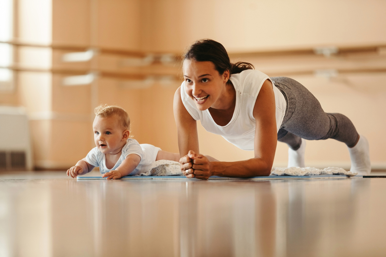 Woman stretching gently